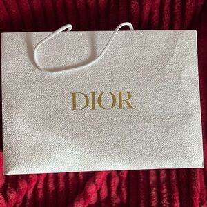 Dior White Tote with Gold Logo